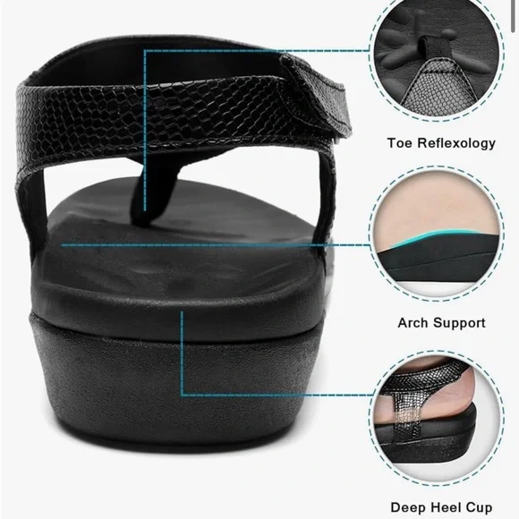 Black Women's Sandals - Picture 5 of 8